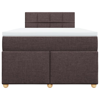 Boxspring met matras stof donkerbruin 120x190 cm