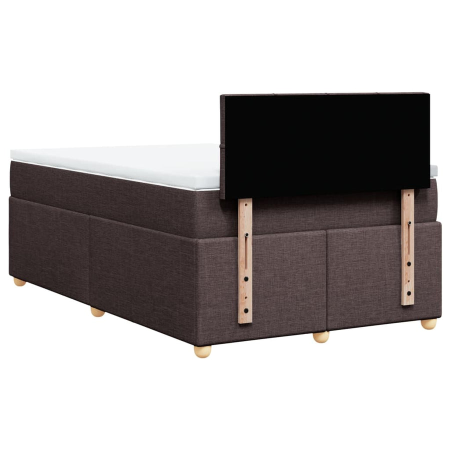 Boxspring met matras stof donkerbruin 120x190 cm
