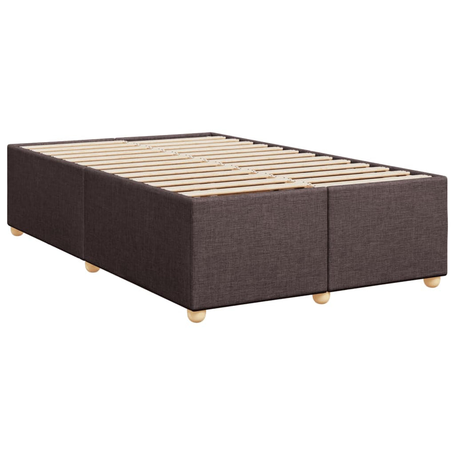 Boxspring met matras stof donkerbruin 120x190 cm