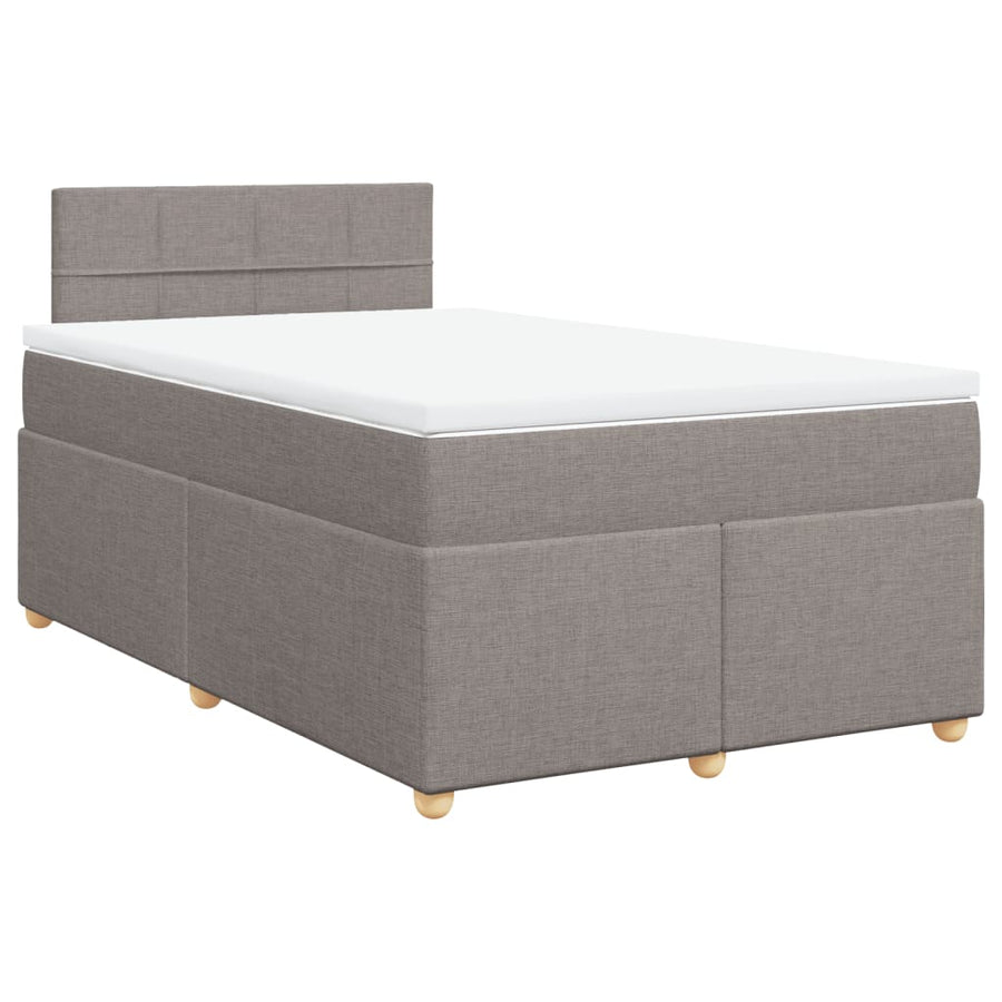 Boxspring met matras stof taupe 120x190 cm
