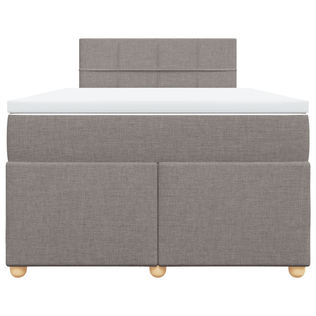 Boxspring met matras stof taupe 120x190 cm