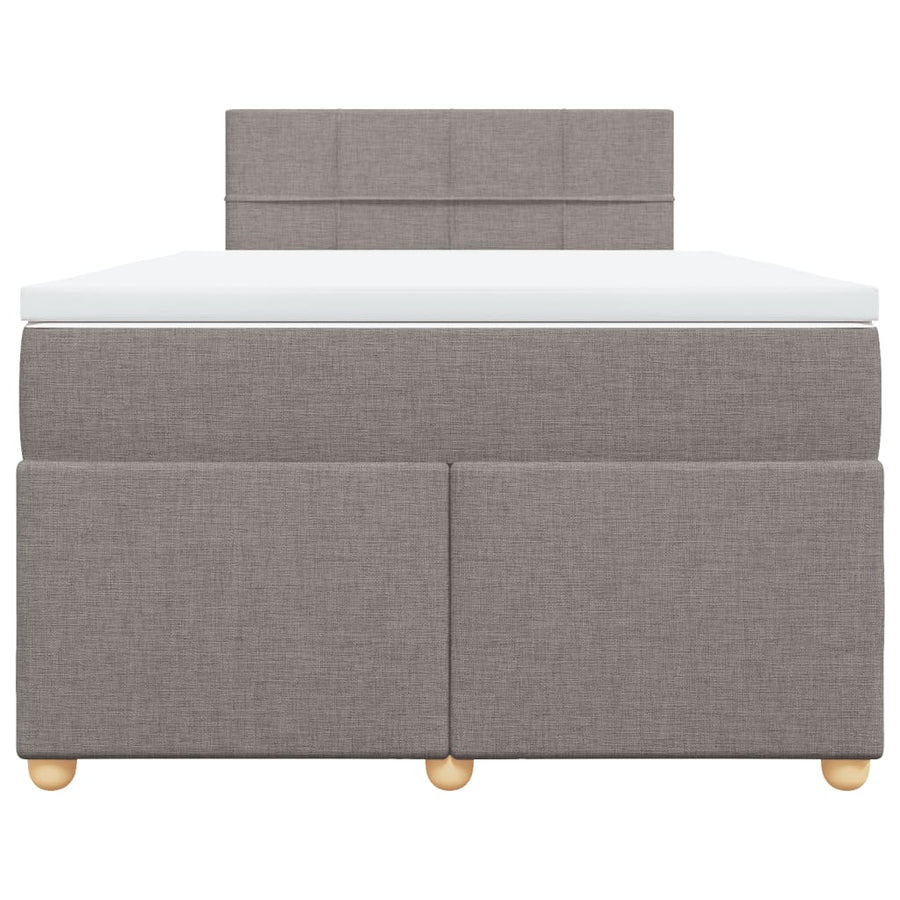 Boxspring met matras stof taupe 120x190 cm