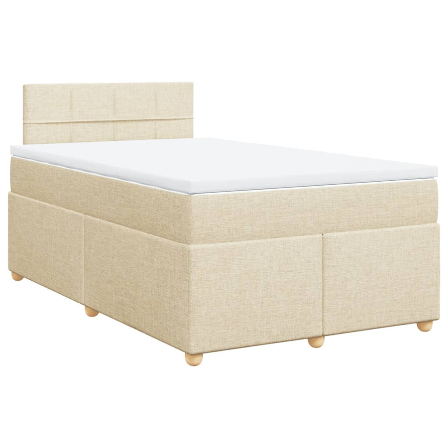 Boxspring met matras stof crèmekleurig 120x190 cm