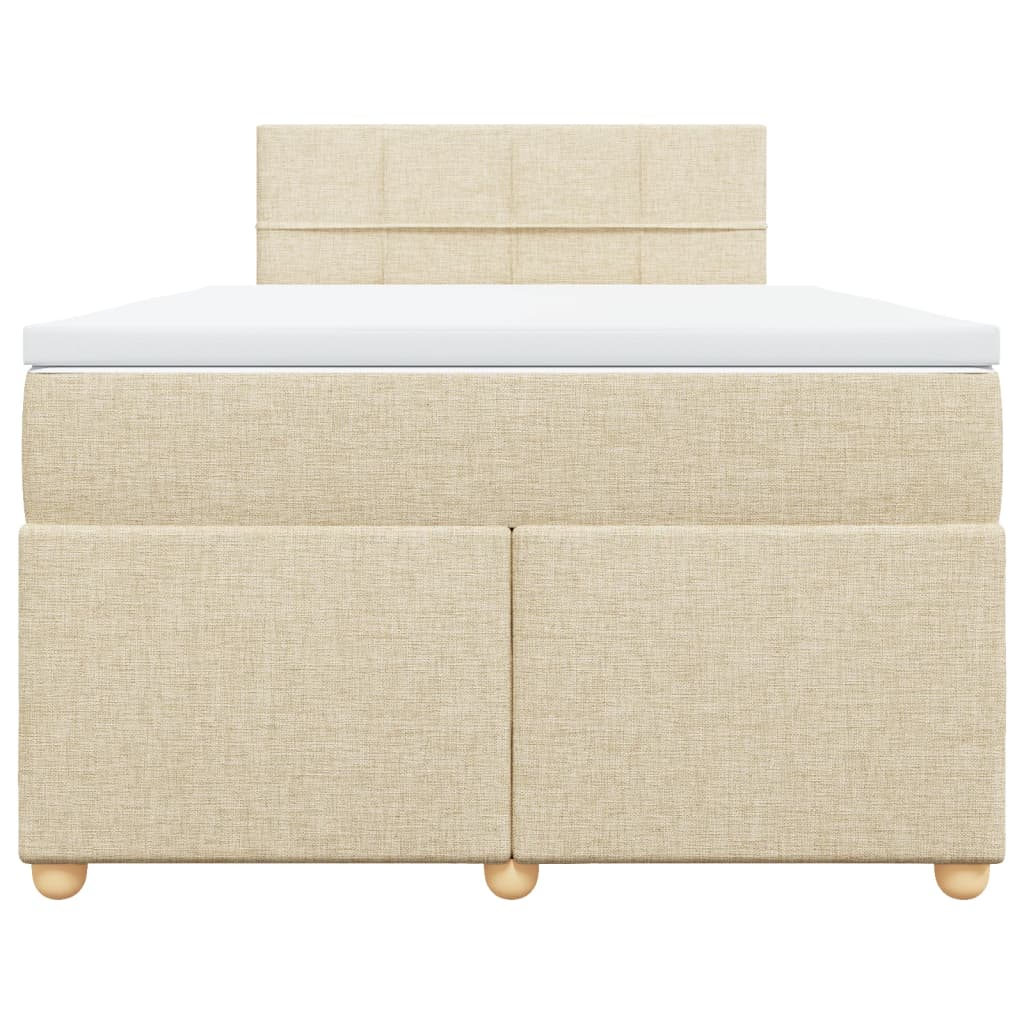 Boxspring met matras stof crèmekleurig 120x190 cm