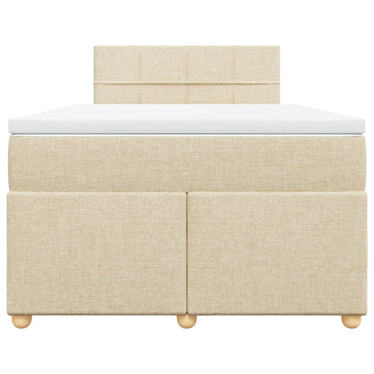 Boxspring met matras stof crèmekleurig 120x190 cm