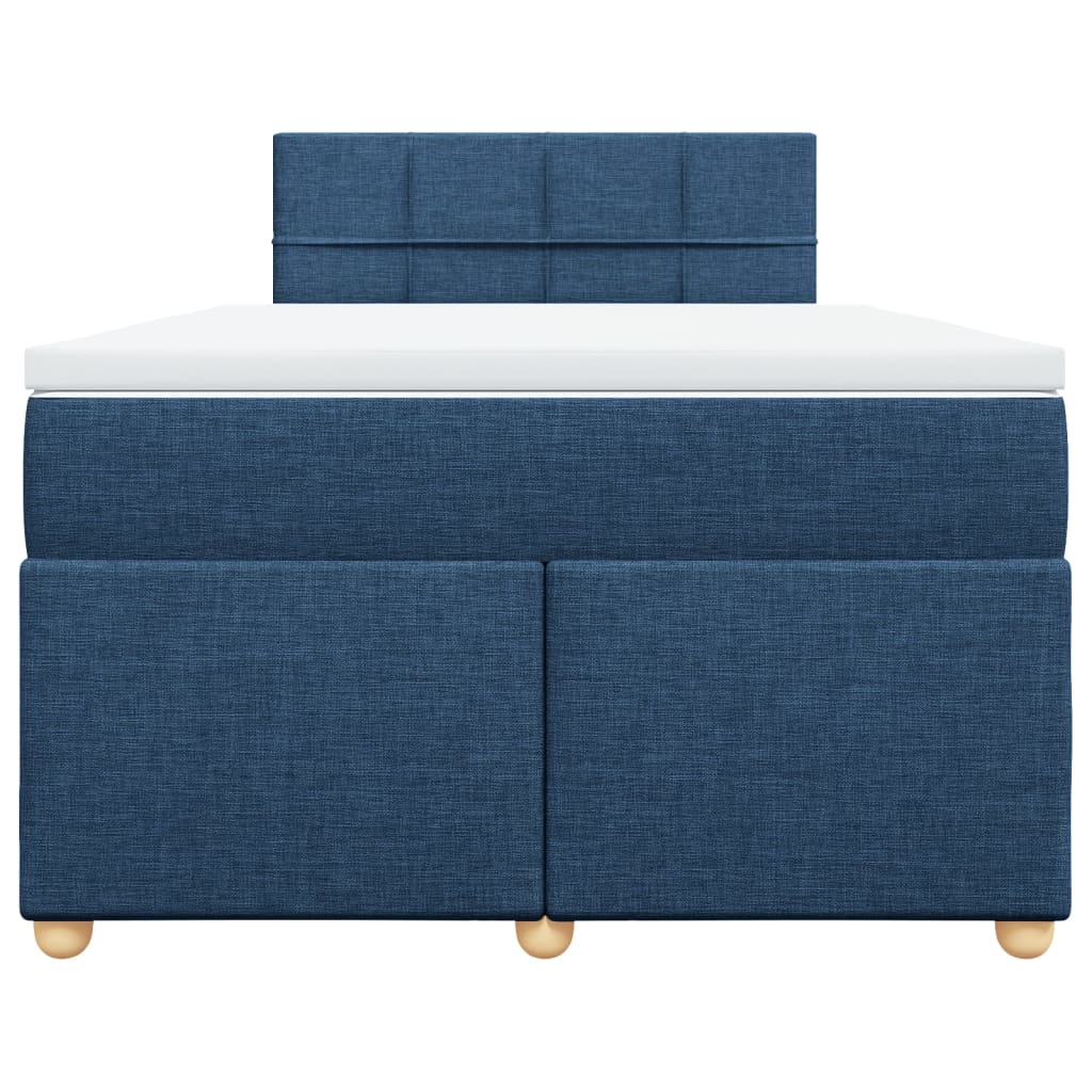 Boxspring met matras stof blauw 120x190 cm