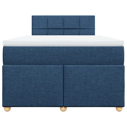Boxspring met matras stof blauw 120x190 cm