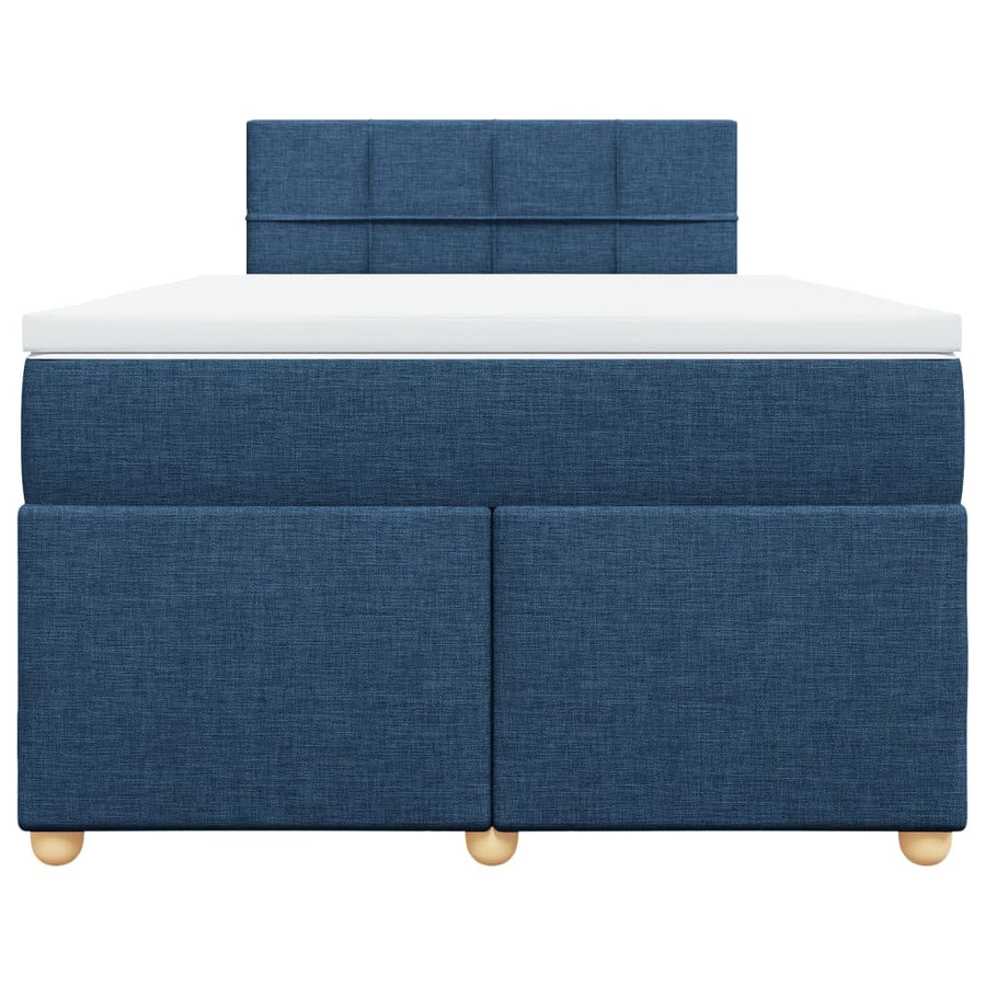 Boxspring met matras stof blauw 120x190 cm