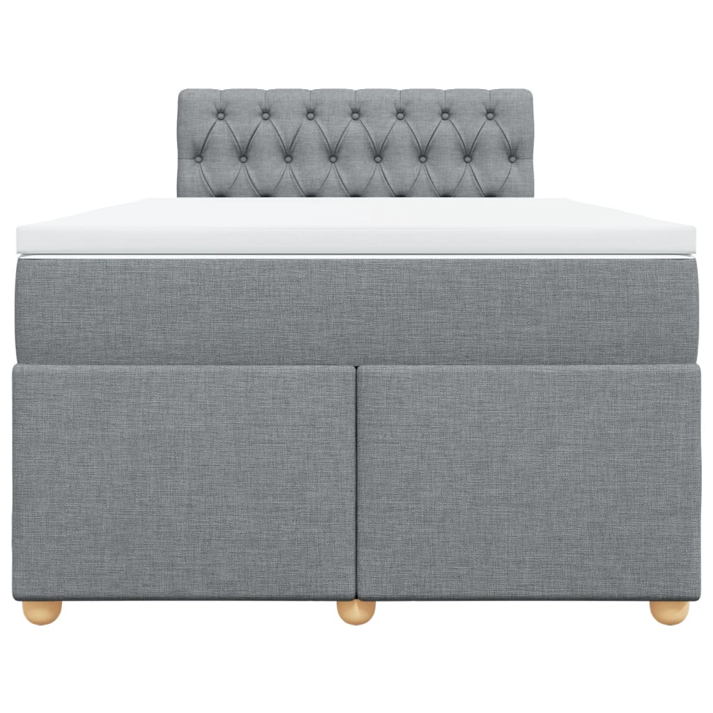 Boxspring met matras stof lichtgrijs 120x190 cm