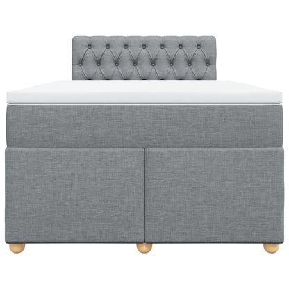 Boxspring met matras stof lichtgrijs 120x190 cm