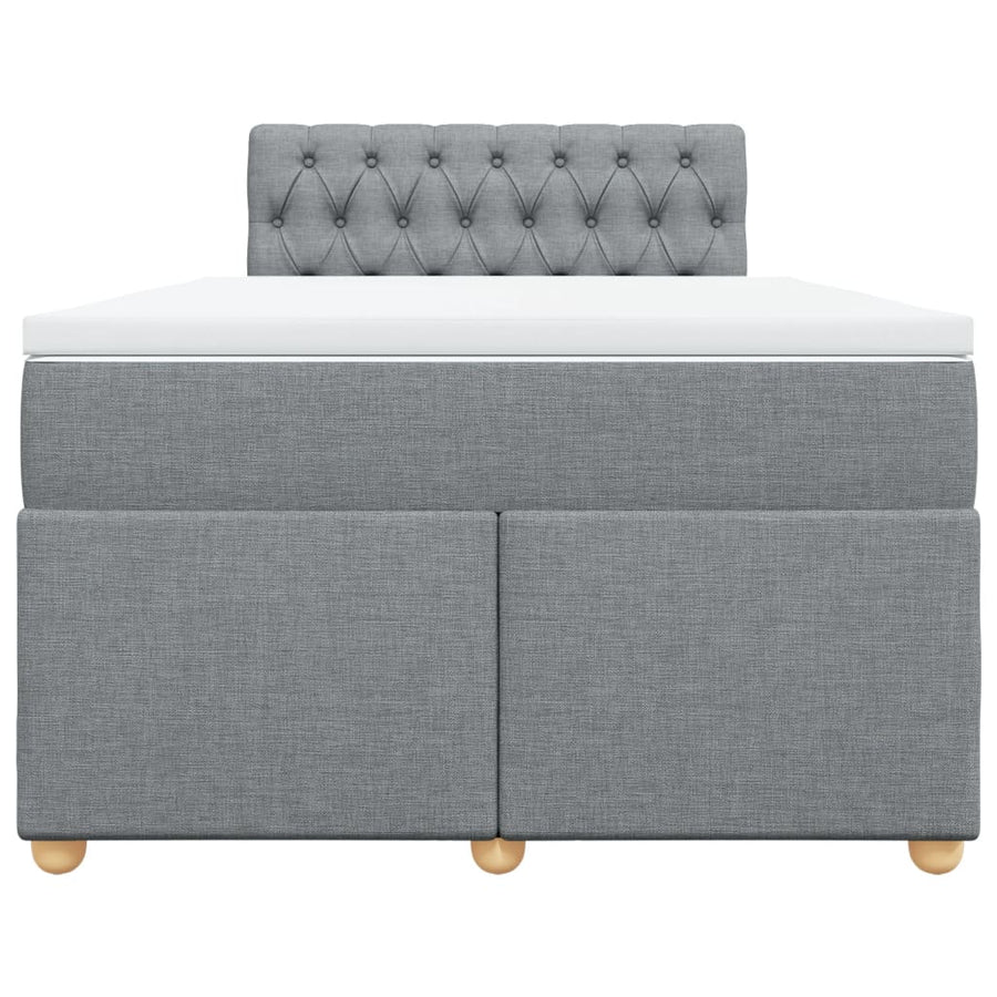Boxspring met matras stof lichtgrijs 120x190 cm