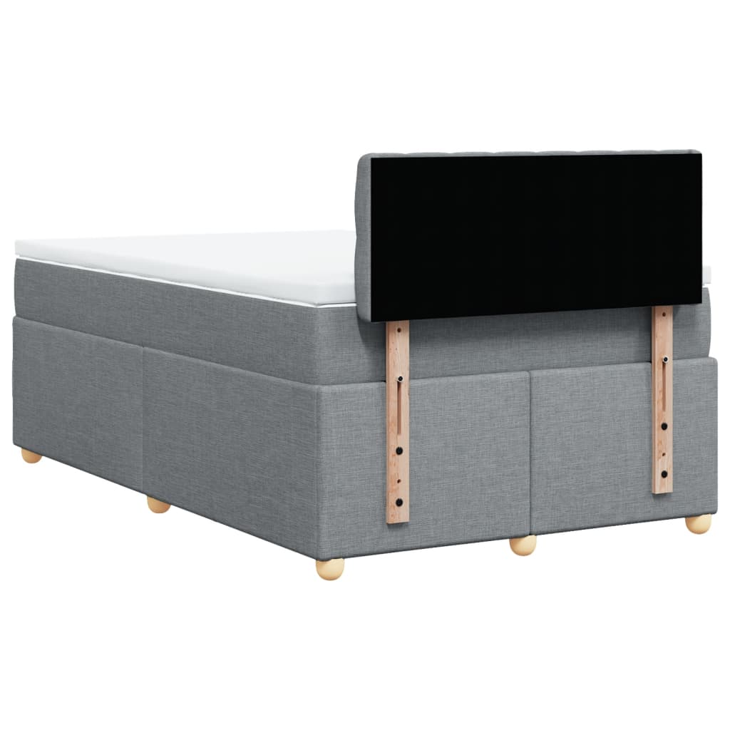 Boxspring met matras stof lichtgrijs 120x190 cm