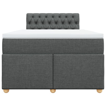 Boxspring met matras stof donkergrijs 120x190 cm