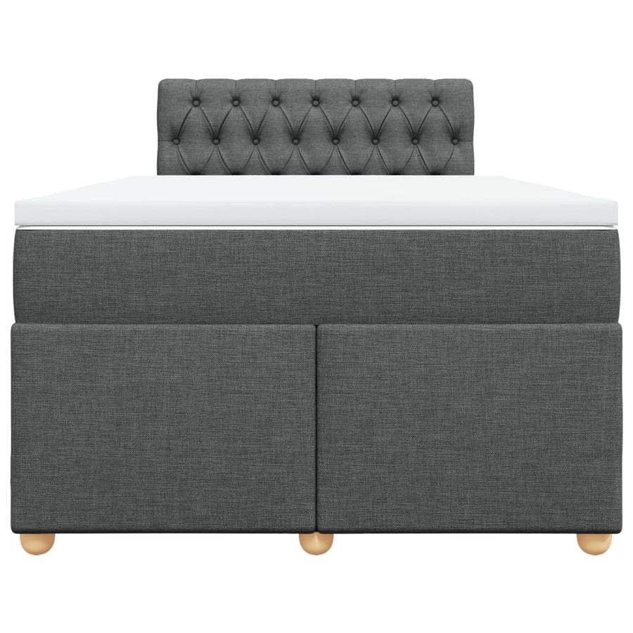 Boxspring met matras stof donkergrijs 120x190 cm