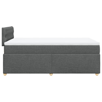 Boxspring met matras stof donkergrijs 120x190 cm