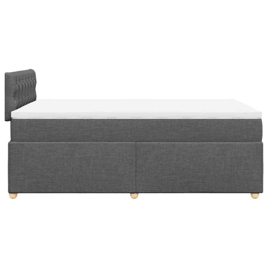 Boxspring met matras stof donkergrijs 120x190 cm