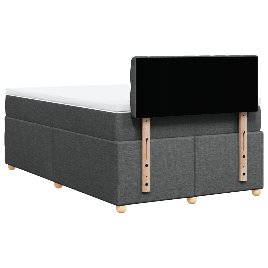 Boxspring met matras stof donkergrijs 120x190 cm