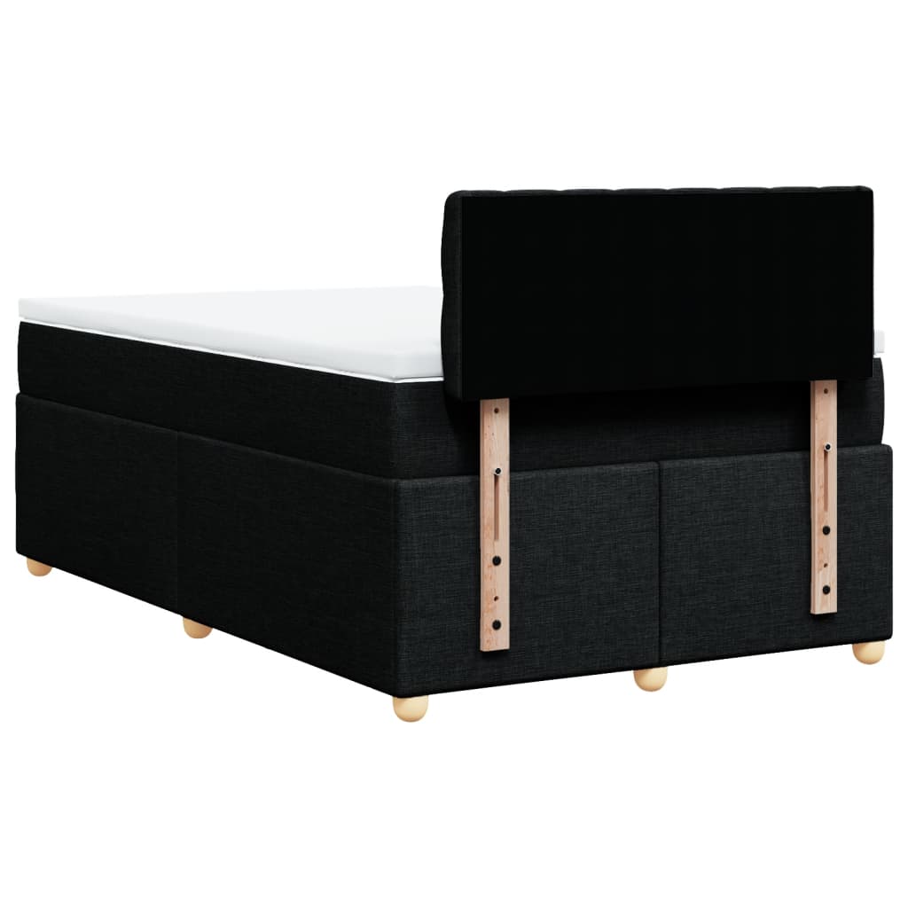 Boxspring met matras stof zwart 120x190 cm