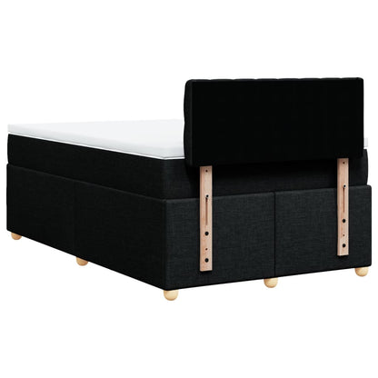 Boxspring met matras stof zwart 120x190 cm