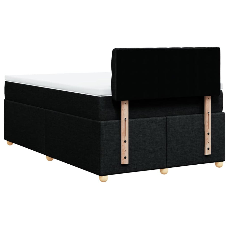 Boxspring met matras stof zwart 120x190 cm