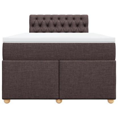 Boxspring met matras stof donkerbruin 120x190 cm