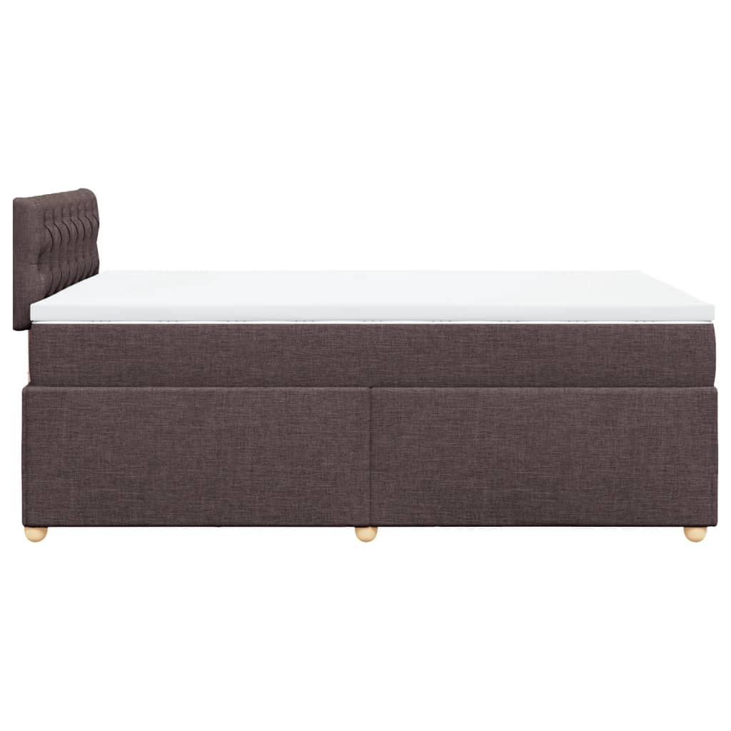 Boxspring met matras stof donkerbruin 120x190 cm