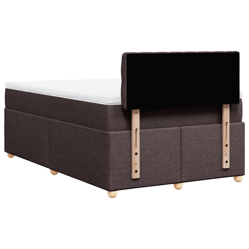 Boxspring met matras stof donkerbruin 120x190 cm