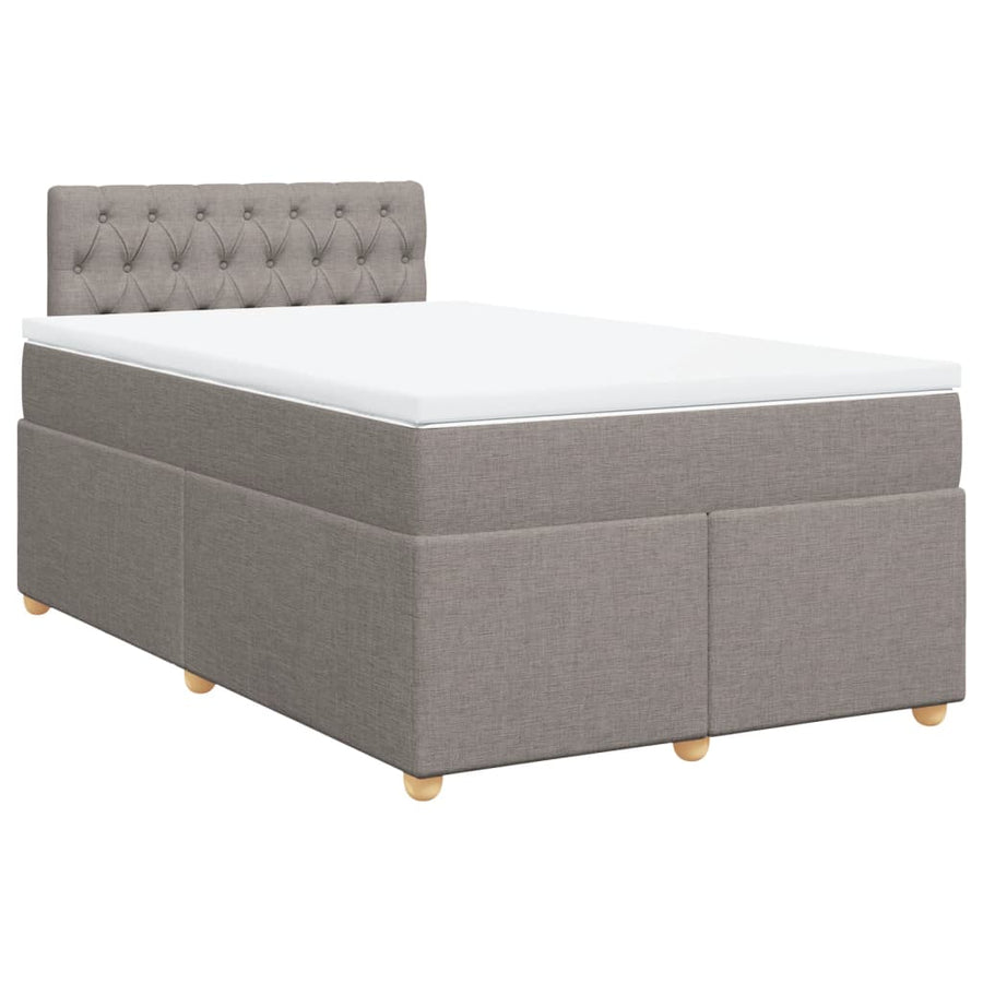 Boxspring met matras stof taupe 120x190 cm