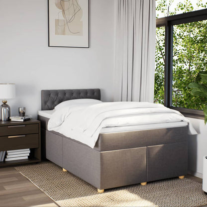 Boxspring met matras stof taupe 120x190 cm