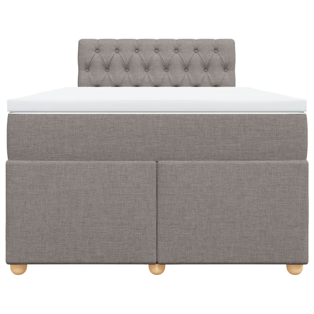 Boxspring met matras stof taupe 120x190 cm