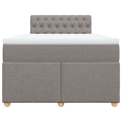 Boxspring met matras stof taupe 120x190 cm