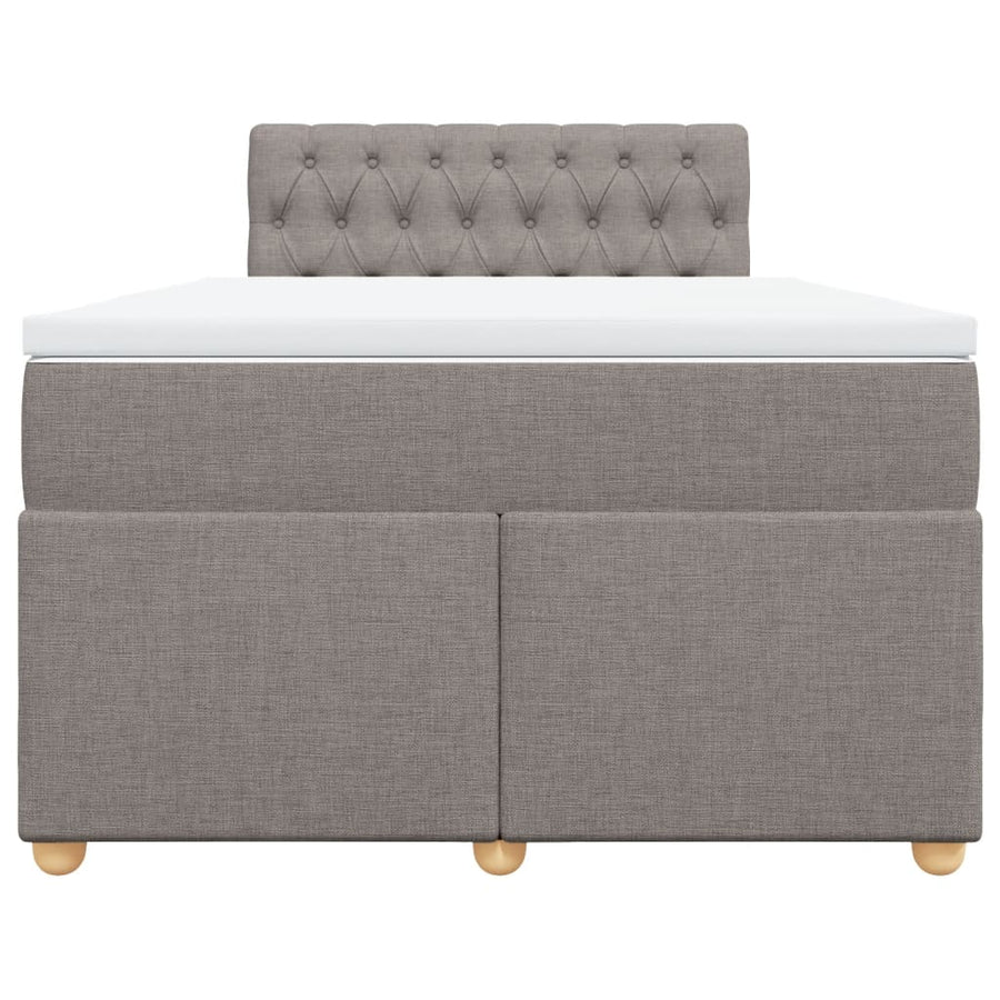 Boxspring met matras stof taupe 120x190 cm