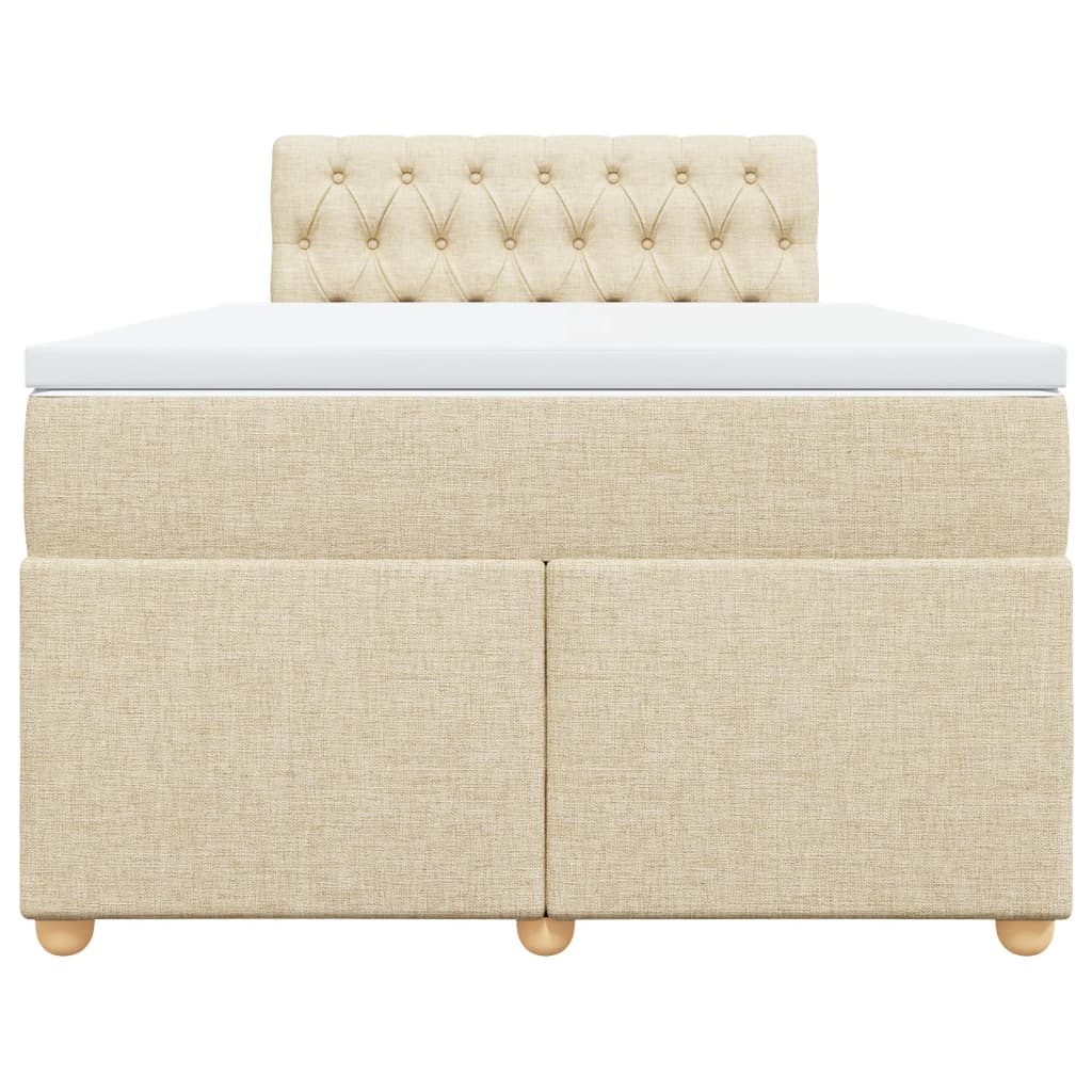 Boxspring met matras stof crèmekleurig 120x190 cm