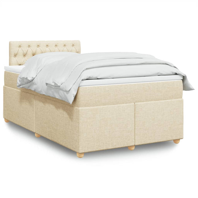 Boxspring met matras stof crèmekleurig 120x190 cm