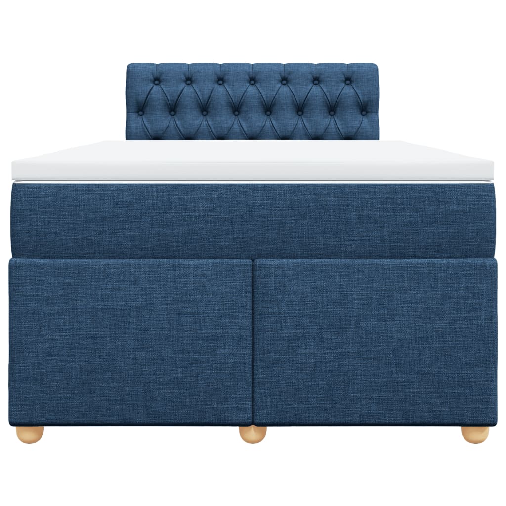 Boxspring met matras stof blauw 120x190 cm