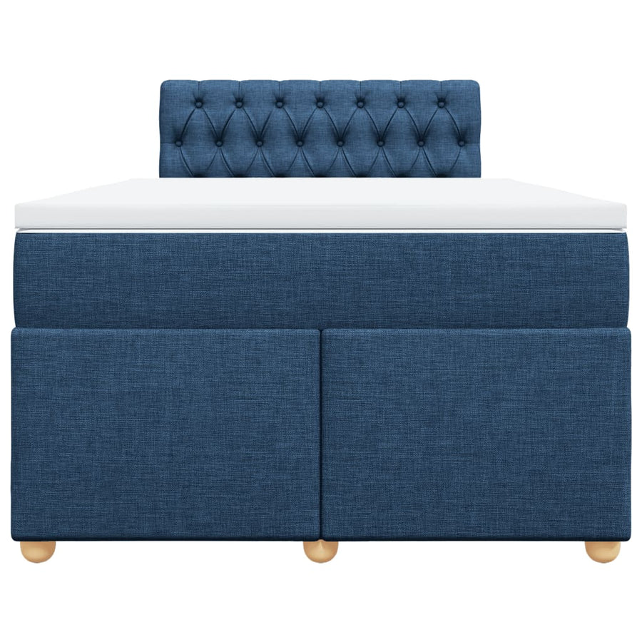 Boxspring met matras stof blauw 120x190 cm