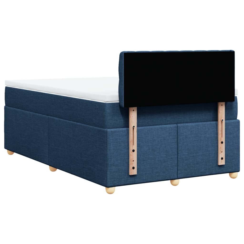 Boxspring met matras stof blauw 120x190 cm