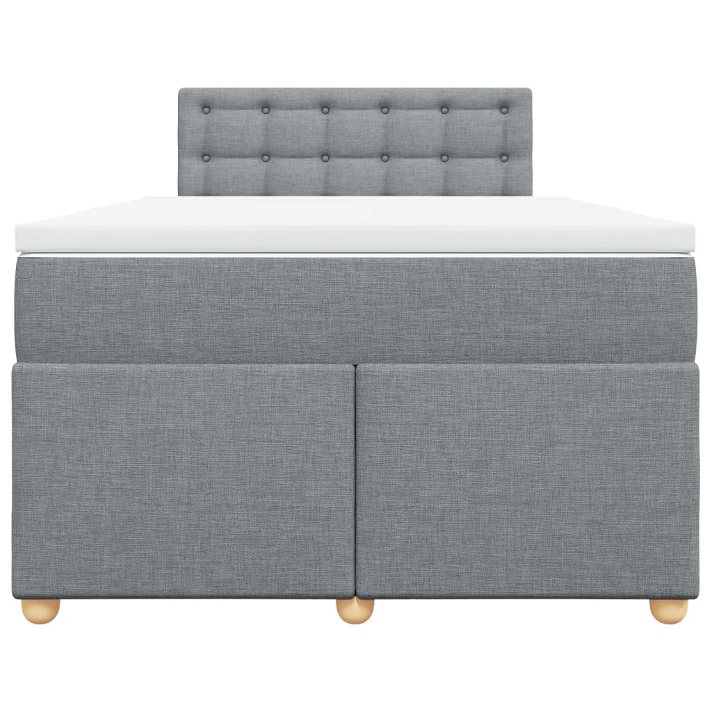 Boxspring met matras stof lichtgrijs 120x190 cm