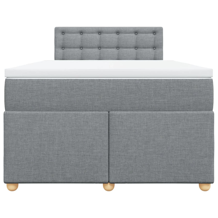 Boxspring met matras stof lichtgrijs 120x190 cm