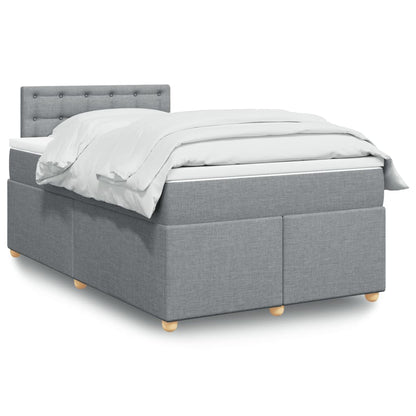 Boxspring met matras stof lichtgrijs 120x190 cm