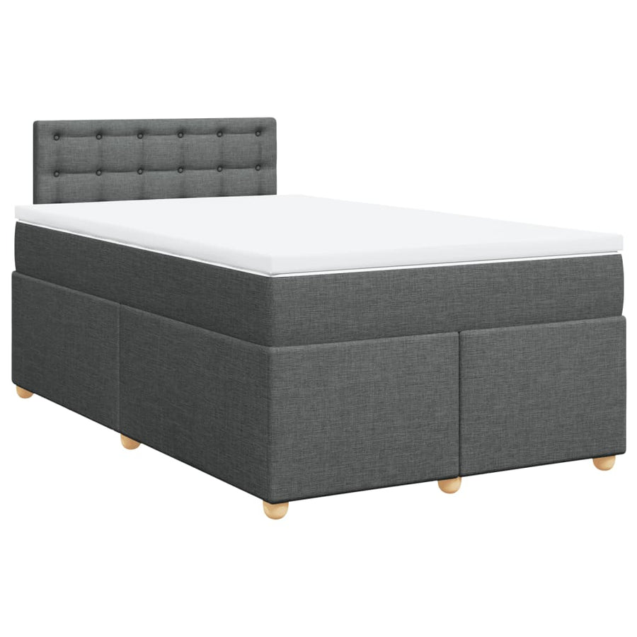 Boxspring met matras stof donkergrijs 120x190 cm