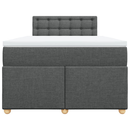 Boxspring met matras stof donkergrijs 120x190 cm