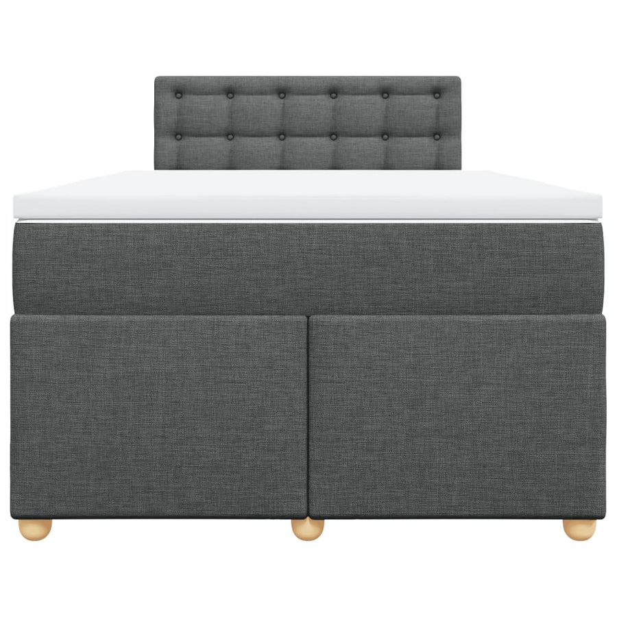 Boxspring met matras stof donkergrijs 120x190 cm