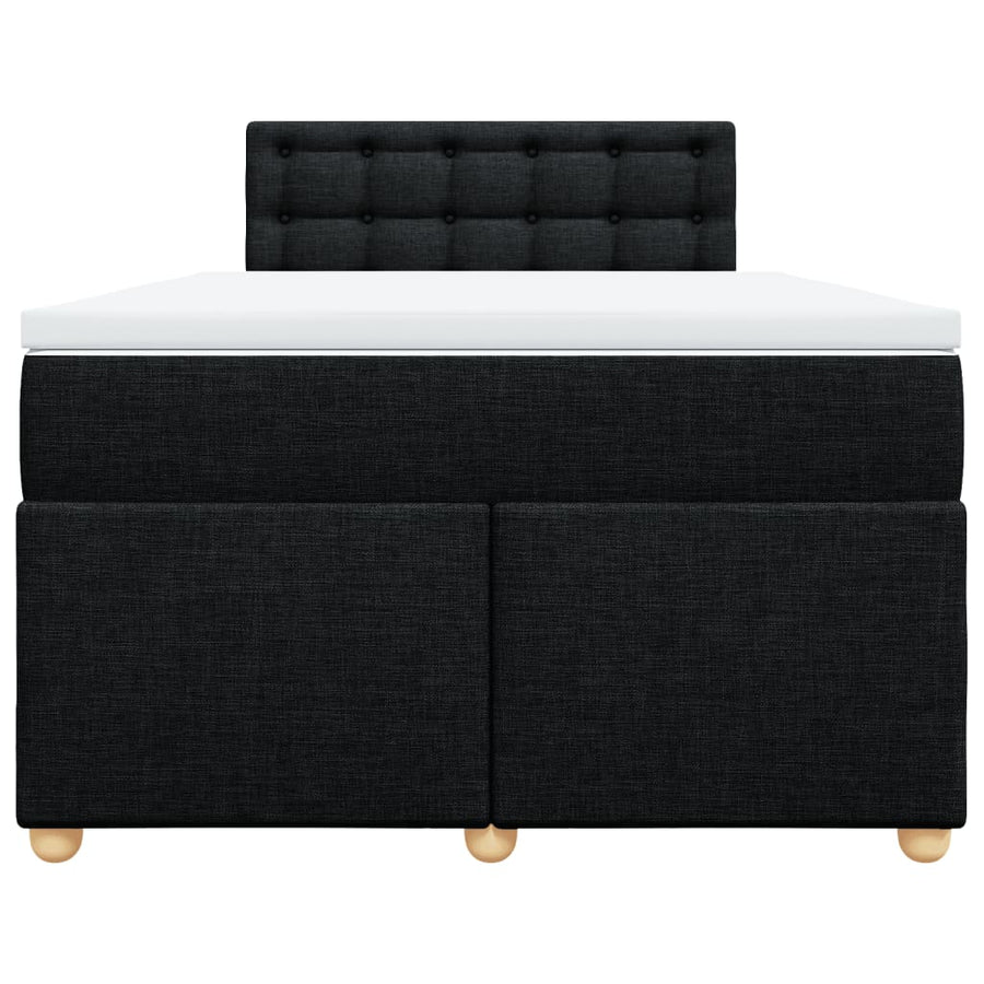 Boxspring met matras stof zwart 120x190 cm