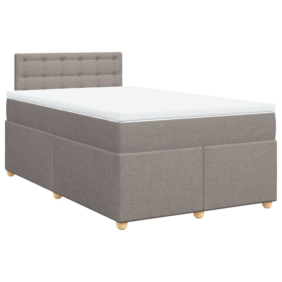 Boxspring met matras stof taupe 120x190 cm