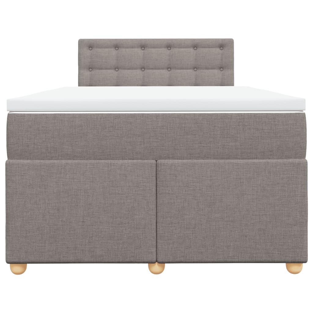 Boxspring met matras stof taupe 120x190 cm