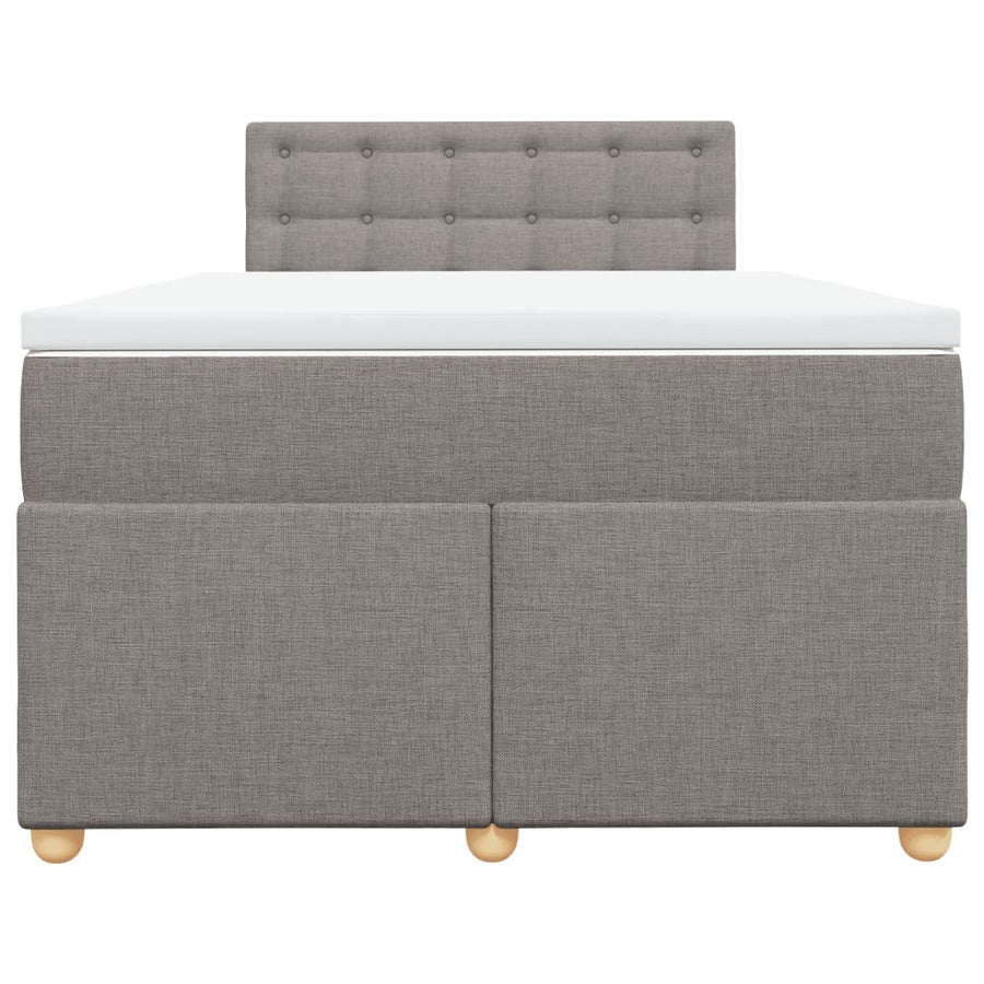 Boxspring met matras stof taupe 120x190 cm
