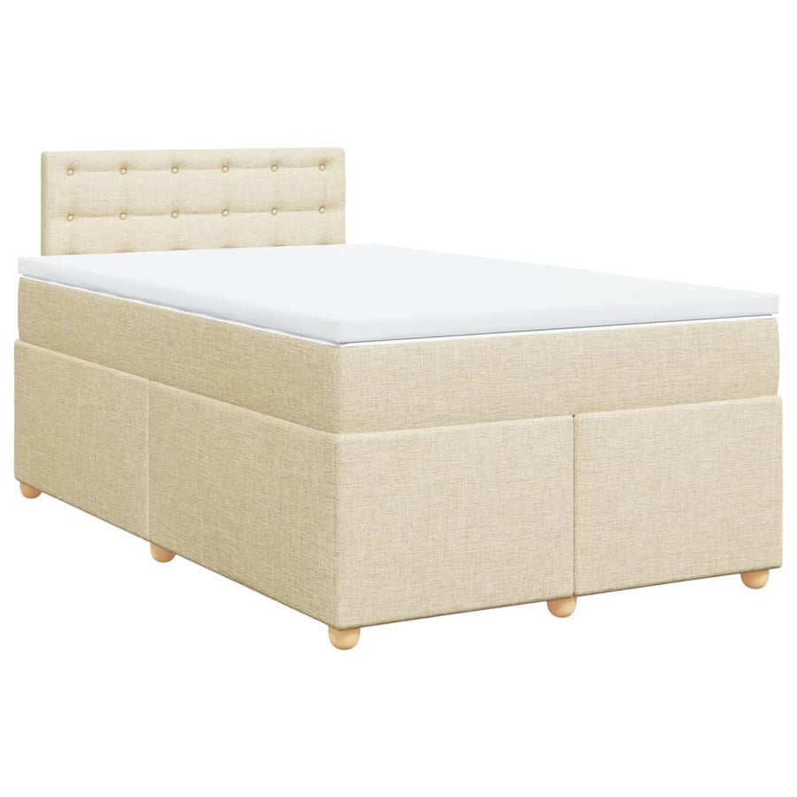 Boxspring met matras stof crèmekleurig 120x190 cm