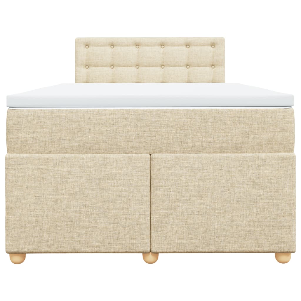 Boxspring met matras stof crèmekleurig 120x190 cm