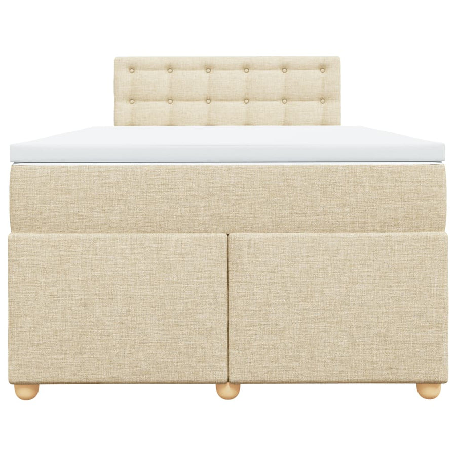 Boxspring met matras stof crèmekleurig 120x190 cm